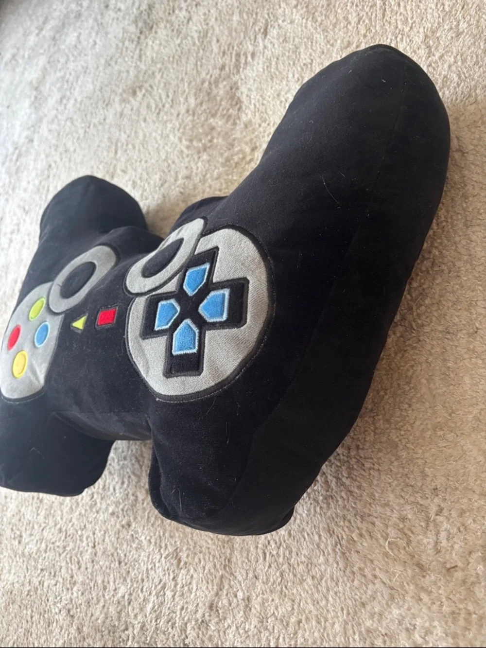PlayStation Black Video Game Controller Plush Pillow